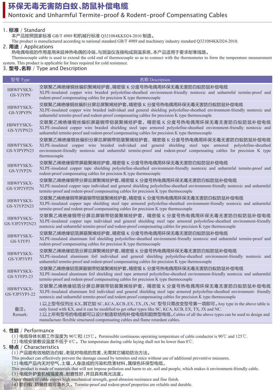 环保无毒无害防白蚁、防鼠补偿电缆